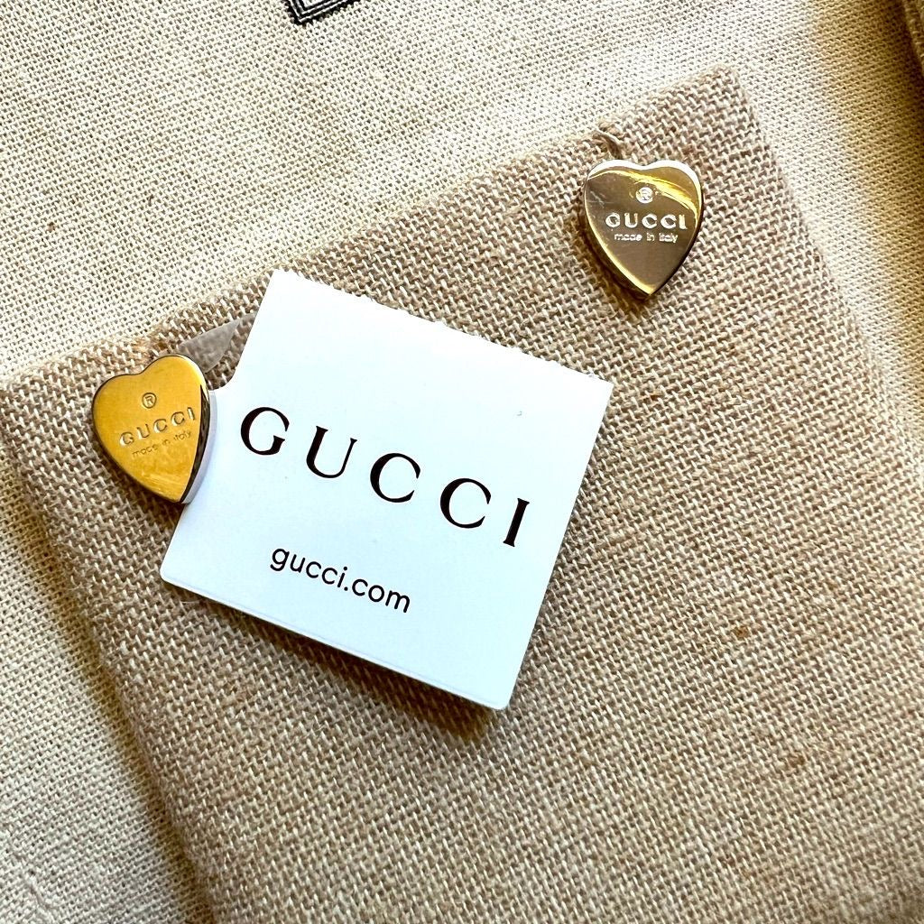 Gucci trademark heart-shaped earrings